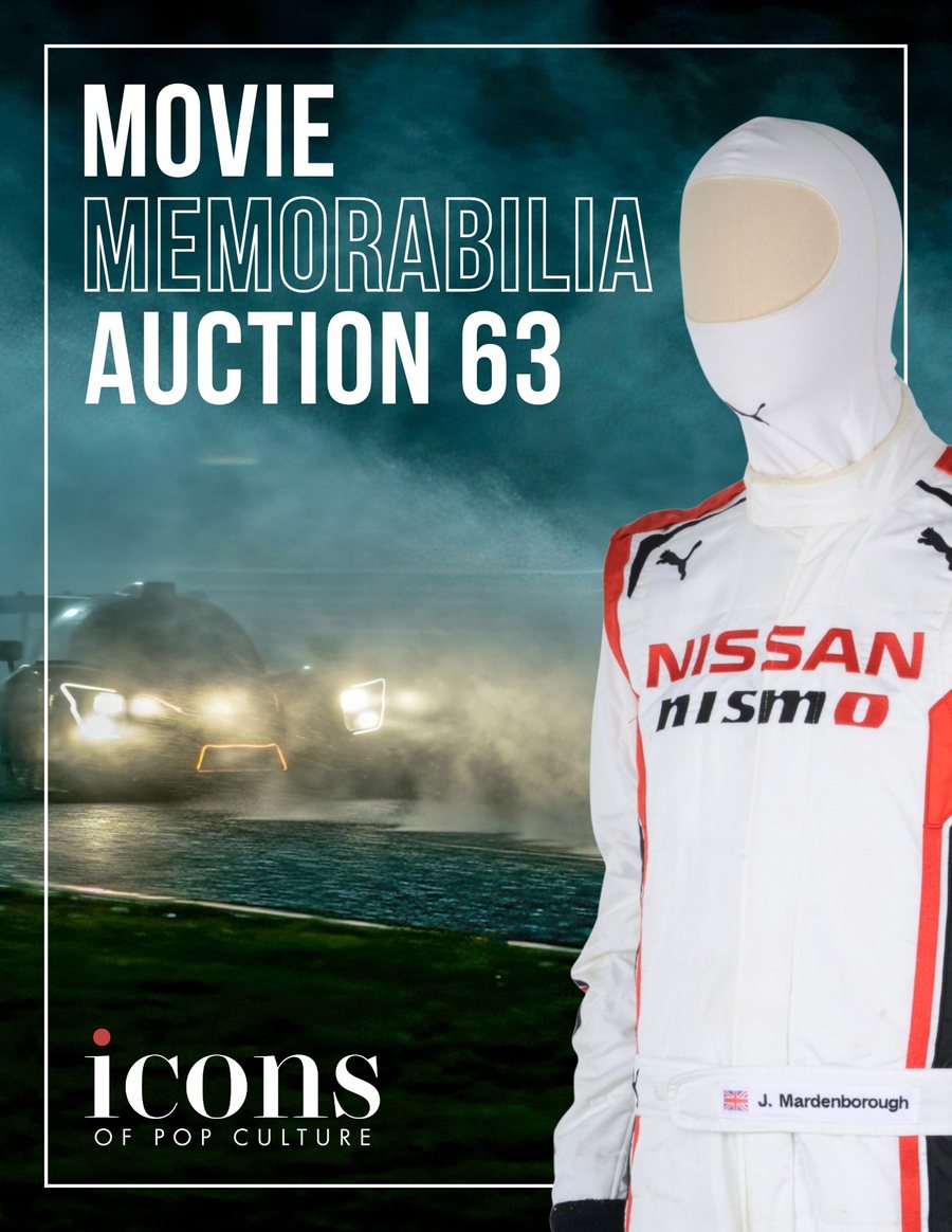 Auction 63 lookbook cover — a Nissan NISMO racing suit from Gran Turismo