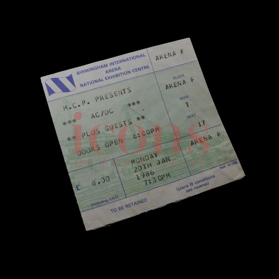 Tickets & passes — Live in Birmingham 1986 Original Concert Ticket Stub