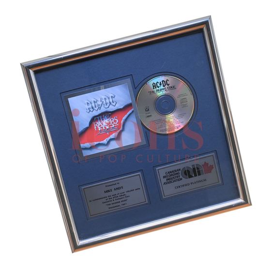 Awards — Canadian Platinum Sales Award for The Razors Edge