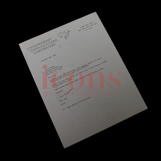 Paperwork — 1980 Atlantic Records "File Copy" Letter