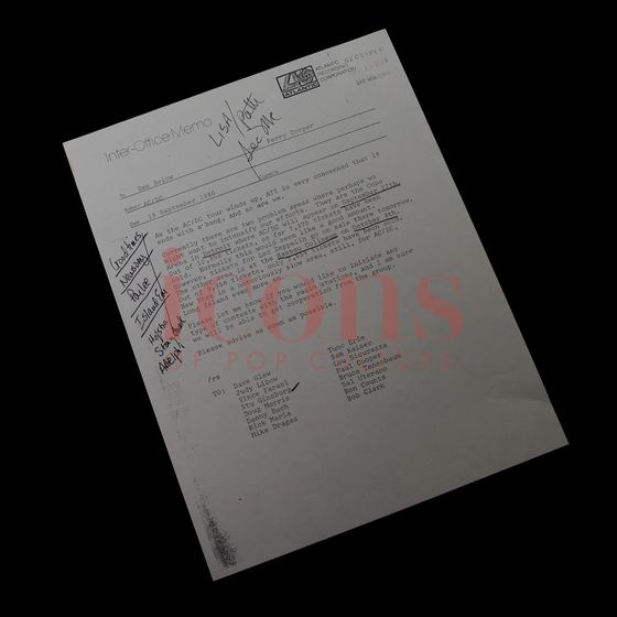 Paperwork — 1980 Atlantic Records Inter-Office Memo