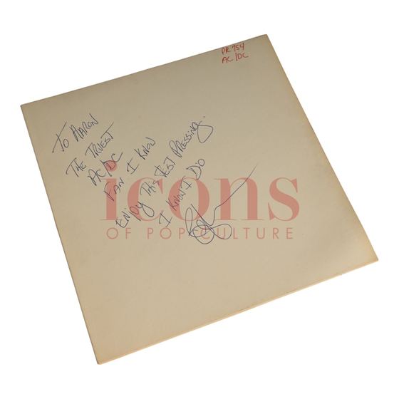 Test pressings — Studio Test Pressing - Personally Inscribed by Perry Cooper to Aaron Baker